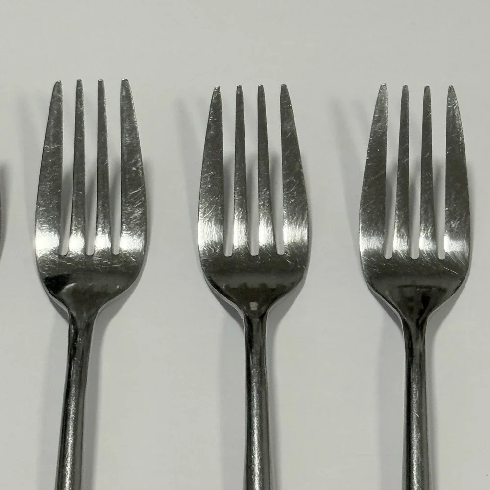 Towle Living WAVE Set Of 4 Salad Forks Stainless Steel 7 1/2